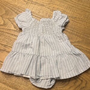 Carter's White Dress with Blue and Pink Stripes